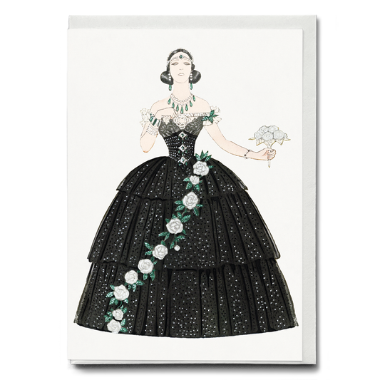 Vintage black dress (Cutout) - Greeting Card