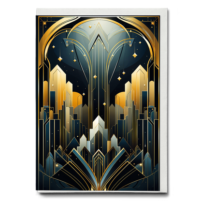 Art Deco pattern (Gold) - Greeting Card