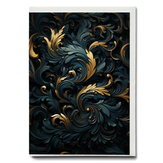 Black and gold art deco pattern - Greeting Card