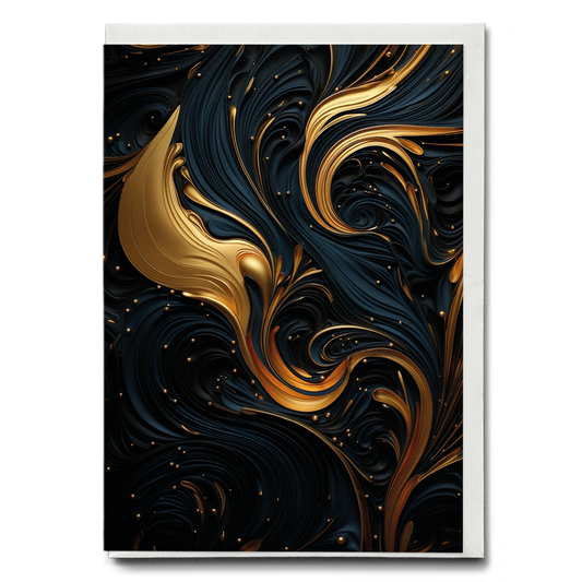 Black and gold art deco pattern II - Greeting Card