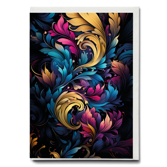 colourful leaves pattern  - Greeting Card