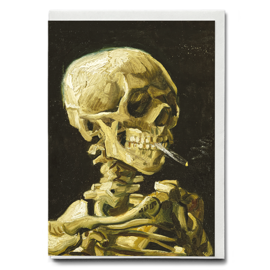 Head of a skeleton with a burning cigarette By Vincent Van Gogh - Greeting Card