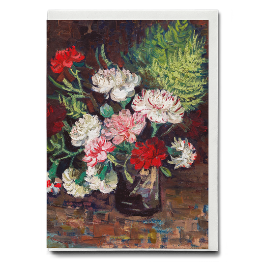 Vase with Carnations By Van Gogh - Greeting Card