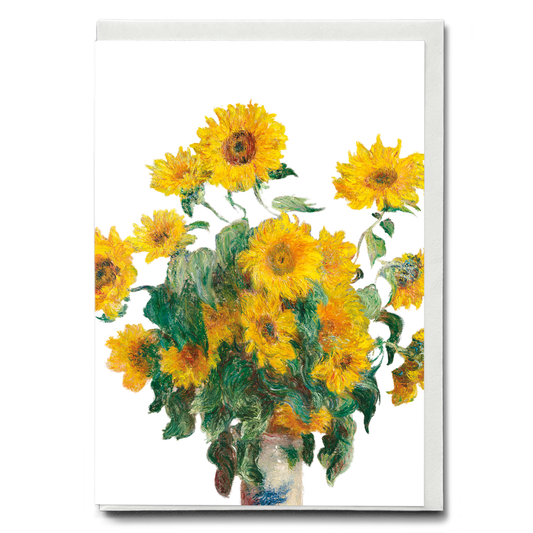 Bouquet of Sunflowers Cutout By Claude Monet - Greeting Card