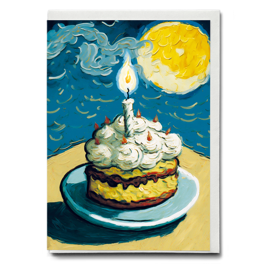 Van Gogh Birthday cake - Greeting Card