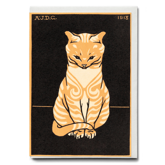 Sitting Cat By Julie de Graag - Greeting Card