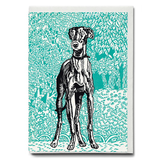 Greyhound By Moriz Jung - Greeting Card