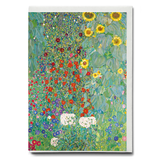 Farm Garden with Sunflowers By Gustav Klimt - Greeting Card