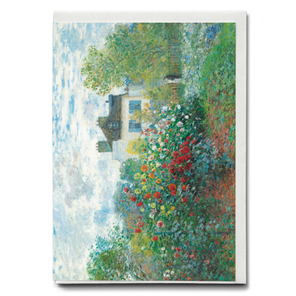 A Corner of the Garden with Dahlias By Claude Monet - Greeting Card