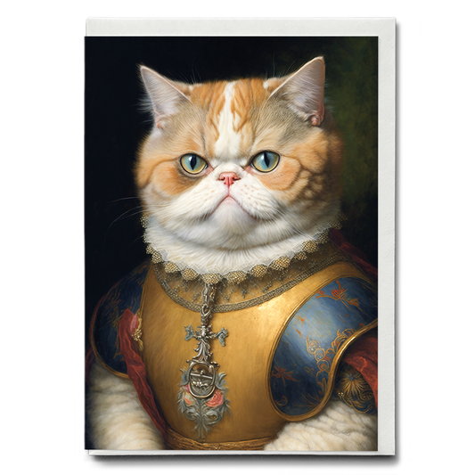 Renaissance painting of a Exotic Shorthair - Greeting Card