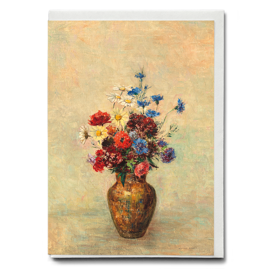 Flowers in a Vase by Odilon Redon - Greeting Card
