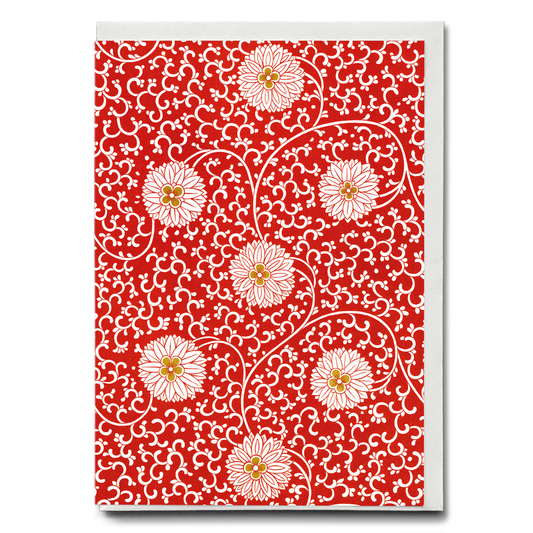 Red floral pattern - Greeting Card