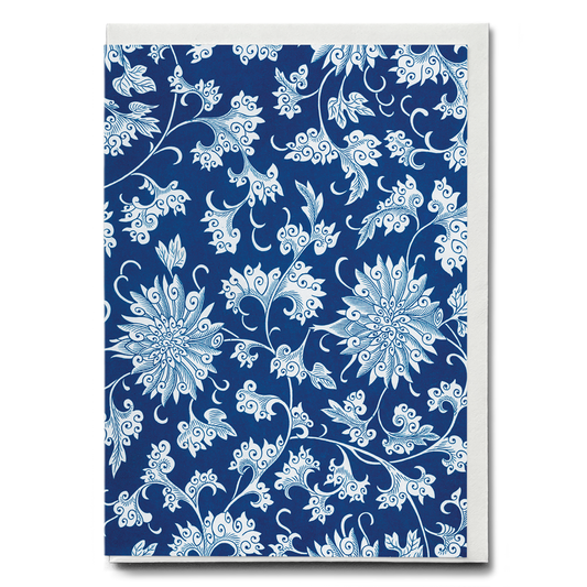 Blue flower pattern II - Greeting Card