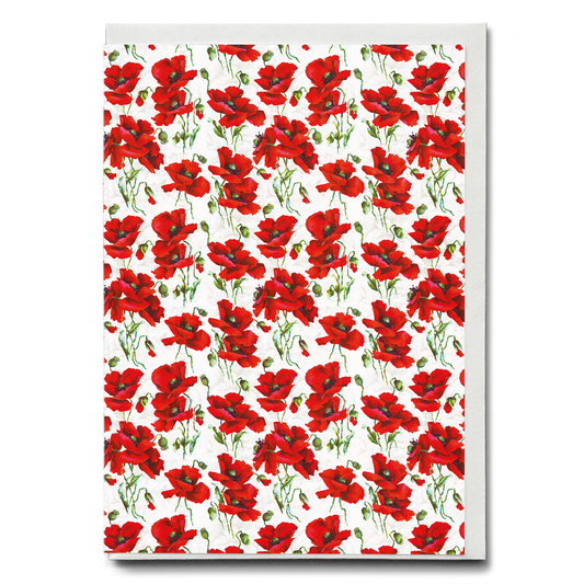 Red poppy design - Greeting Card