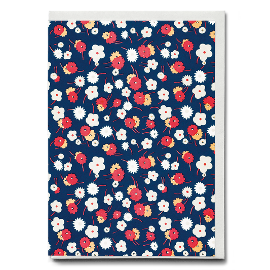 White, gray, pink and red flowers by Charles Goy - Greeting Card