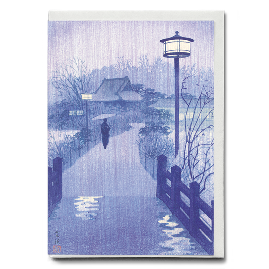 Rainy Evening at Shinobazu Pond By Kasamatsu Shiro - Greeting Card