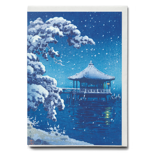 Snow at the Ukimido, Katada By Tsuchiya Koitsu - Greeting Card