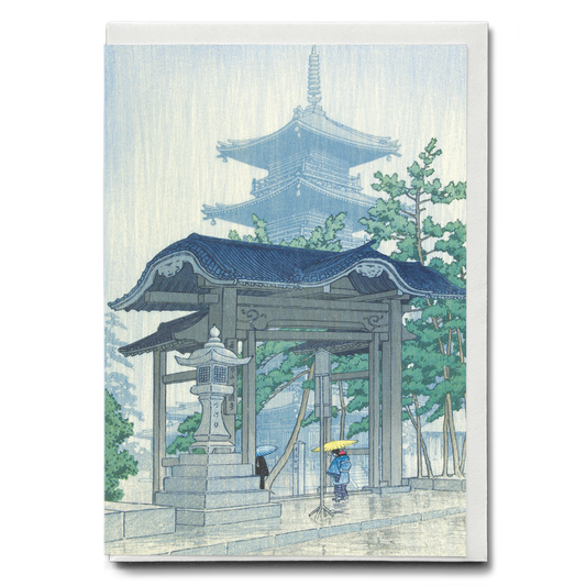 Zentsuji Temple In The Rain By Kawase Hasui - Greeting Card