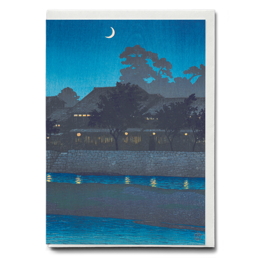Nagare pleasure quarter, Kanazawe  By Kawase Hasui - Greeting Card