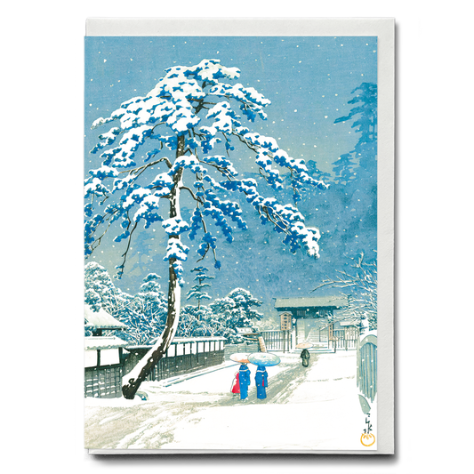 Honmonji Temple at Ikegami By Hasui Kawase - Greeting Card