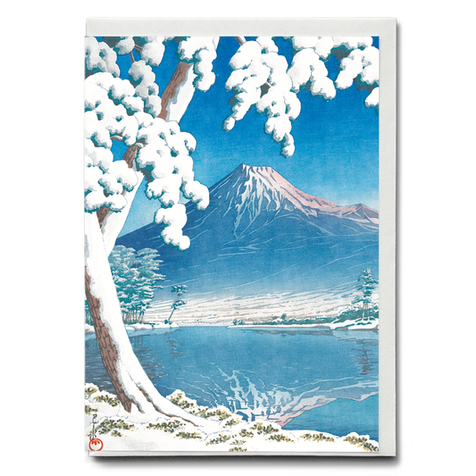 Clearing after a snowfall on Mount Fuji By Kawase Hasui - Greeting Card