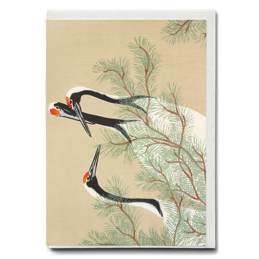 Cranes By Kamisaka Sekka - Greeting Card