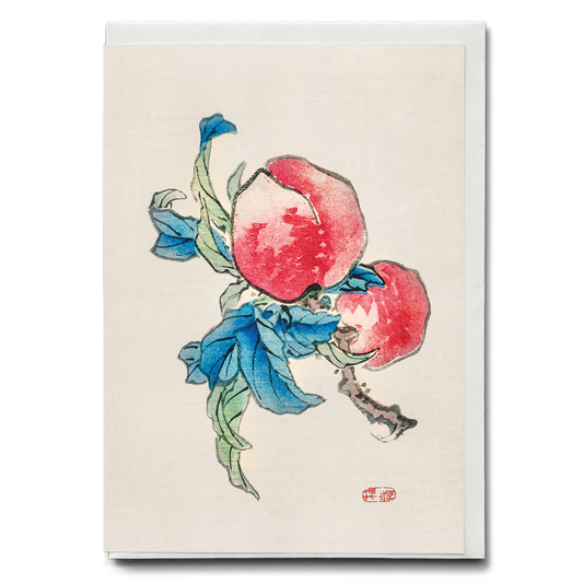 Peaches by Kōno Bairei - Greeting Card