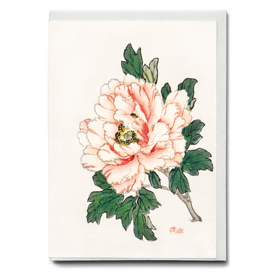 Pink rose by Kōno Bairei - Greeting Card