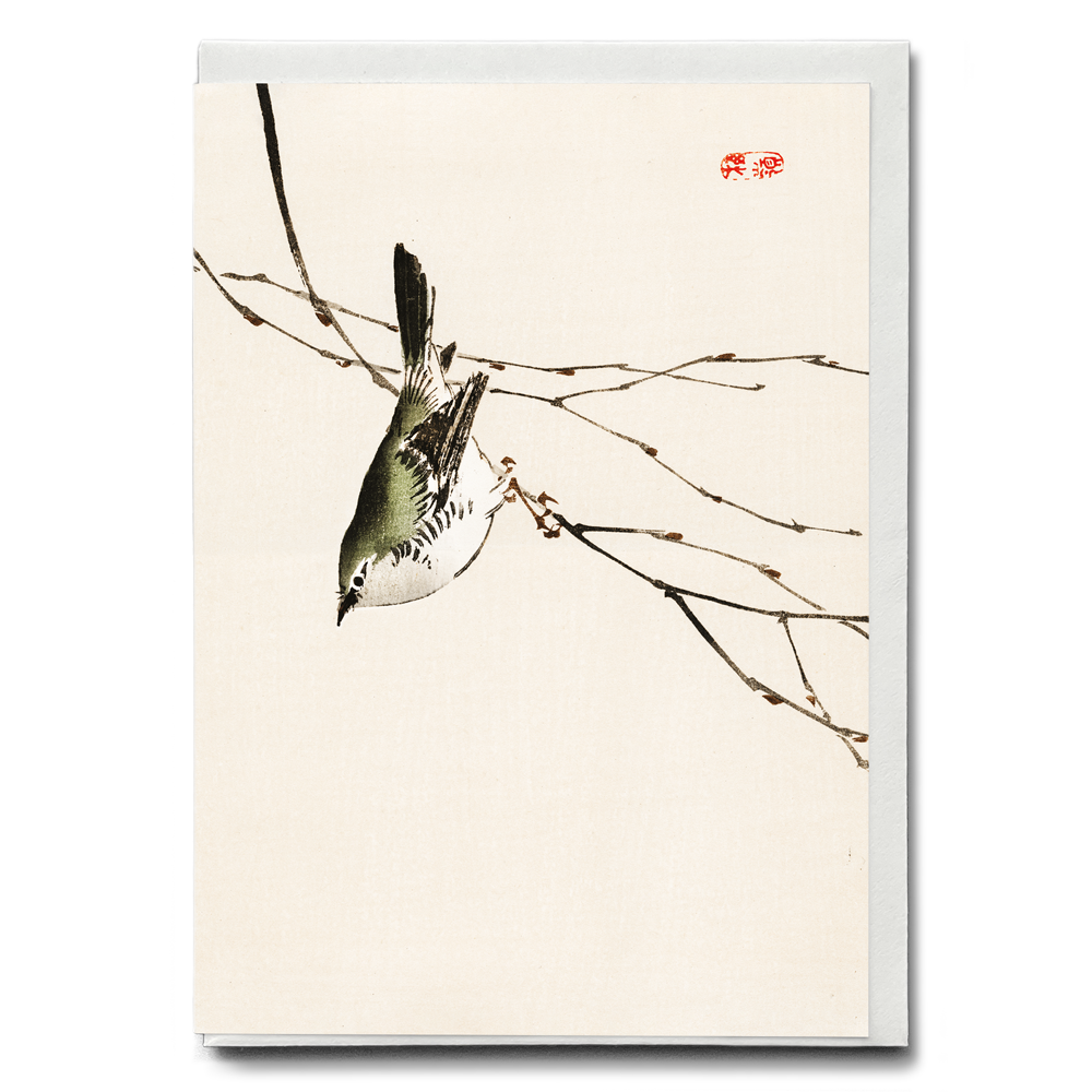 Tit by Kōno Bairei - Greeting Card