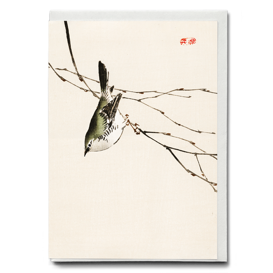Tit by Kōno Bairei - Greeting Card