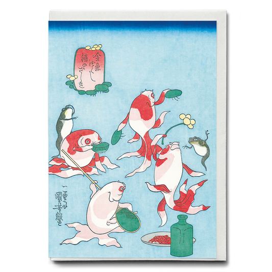 A Goldfish Drinking Party By Utagawa Kuniyoshi - Greeting Card