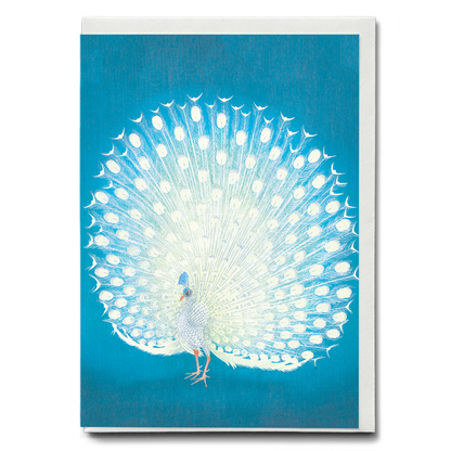 Peacock (Blue) By Ohara Koson - Greeting Card