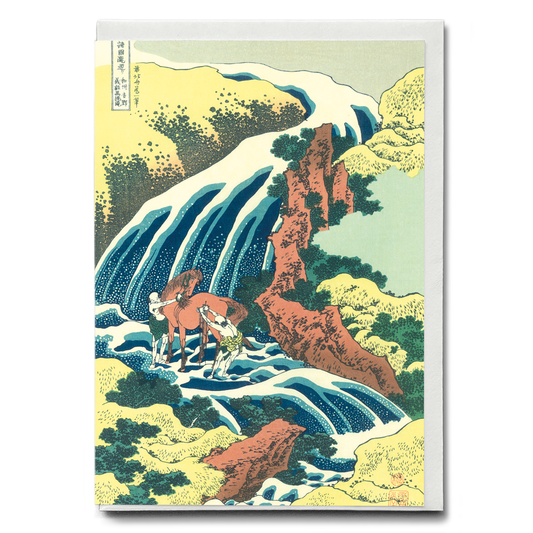 A Tour of the Waterfalls of the Provinces by hokusai - Greeting Card