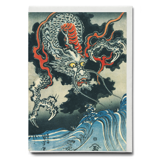 Dragon and Waves Utagawa Kuniyoshi - Greeting Card