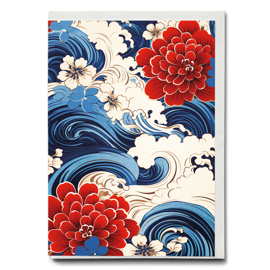 Wavy flower pattern - Greeting Card