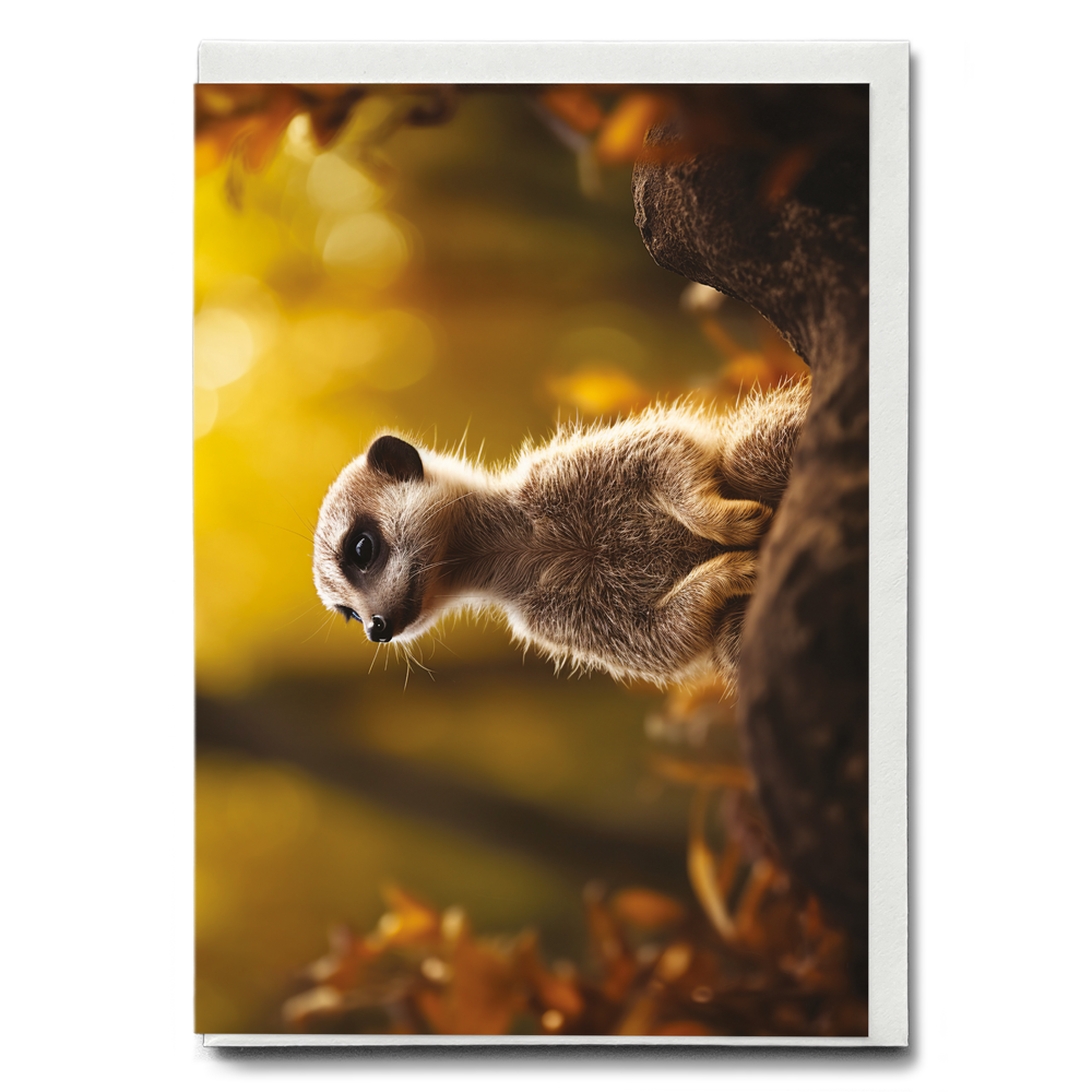 Meerkat in the woods - Greeting Card