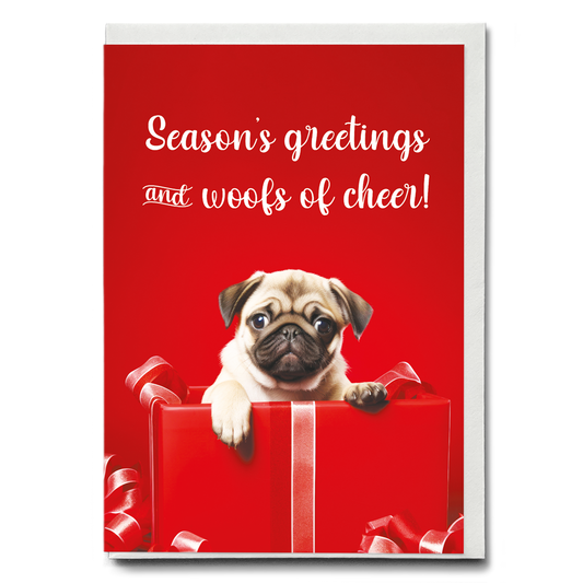 Season's greetings and woofs of cheer! - Greeting Card