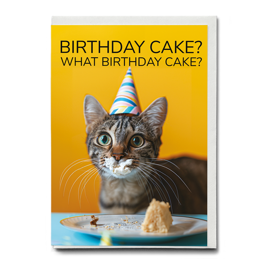 What birthday cake? (Cat) - Greeting Card