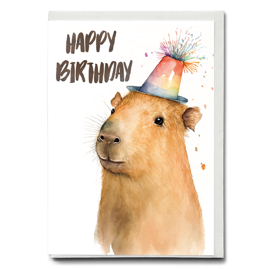 Capybara happy birthday - Greeting Card