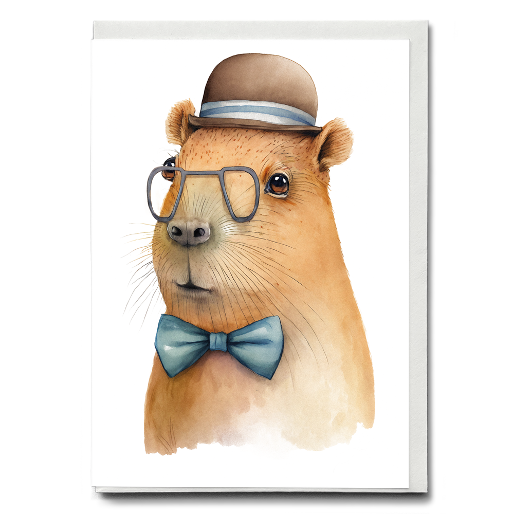 Capybara being a gentleman - Greeting Card