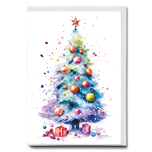 Colourful Christmas tree - Greeting Card