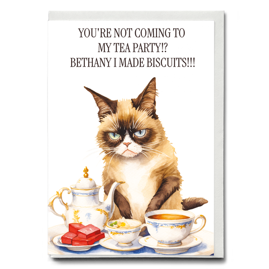 bethany i made biscuits! (Cat) - Greeting Card