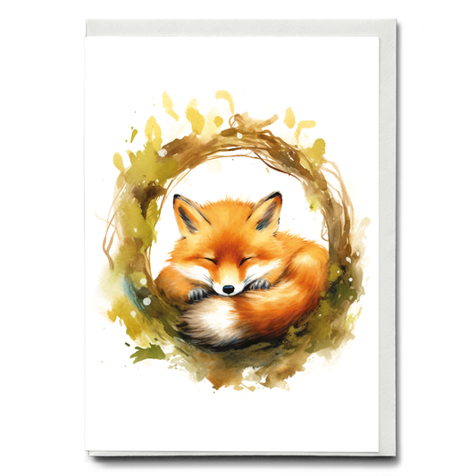 Fox sleeping - Greeting Card