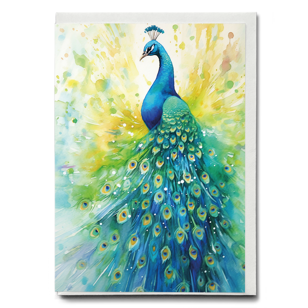 Elegant peacock - Greeting Card