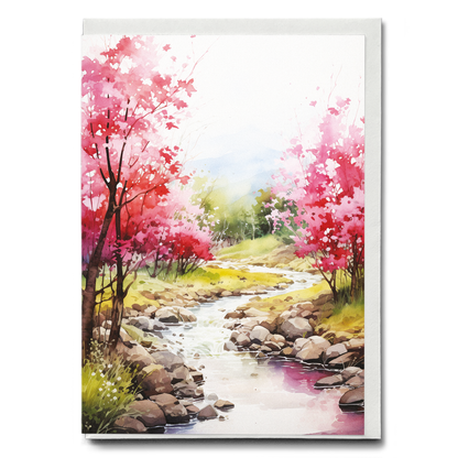 Spring landscape scene - Greeting Card