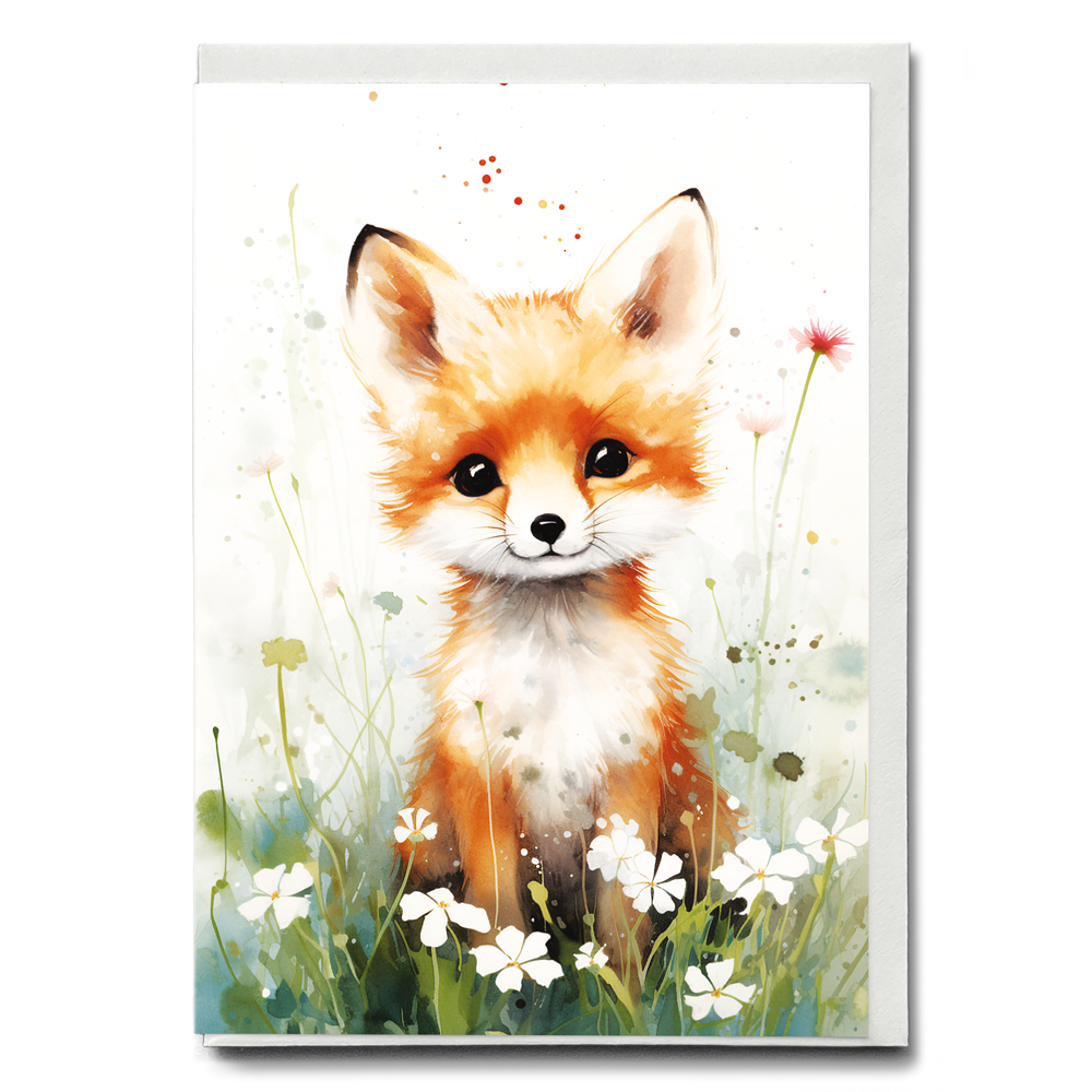 Cute little fox - Greeting Card