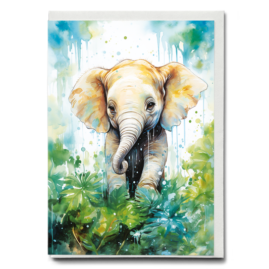 Elephant in the jungle - Greeting Card