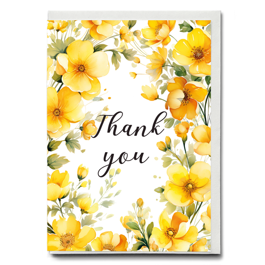 Thank you buttercup flowers - Greeting Card