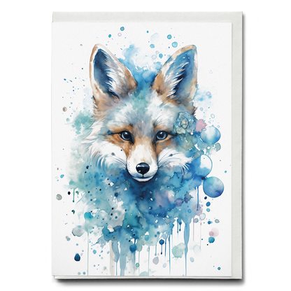 blue fox  - Greeting Card