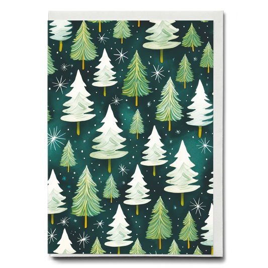 Christmas trees pattern - Greeting Card